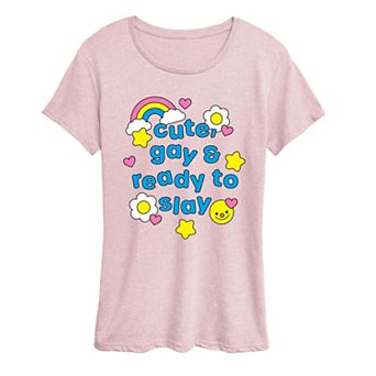 Women's Cute, Gay & Ready to Slay Graphic Tee