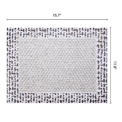 Rectangle Placemats Set of 4 Faux Leather Mat for Table Decor Heat Resistant Table Mat 15.7x11.8inch