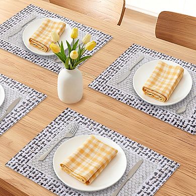 Rectangle Placemats Set of 4 Faux Leather Mat for Table Decor Heat Resistant Table Mat 15.7x11.8inch