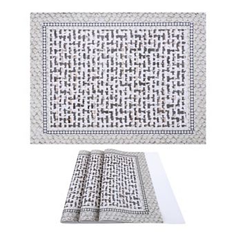 Rectangle Placemats Set of 4 Faux Leather Mat for Table Decor Heat Resistant Table Mat 15.7x11.8inch