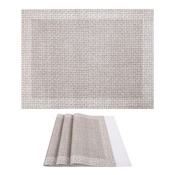Rectangle Placemats Set of 4 Faux Leather Mat for Table Decor Heat Resistant Table Mat 15.7x11.8inch