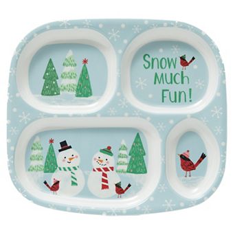 St. Nicholas Square® Jolly Snowman Divided 4-Compartment Plate