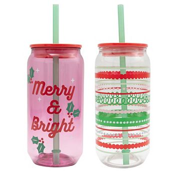St. Nicholas Square® 2 pc Retro Cheer Can Sipper Set