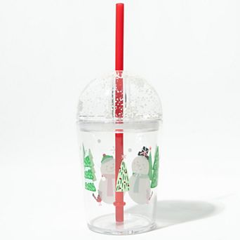 St. Nicholas Square® Jolly Snowman Shaker Cup with Straw