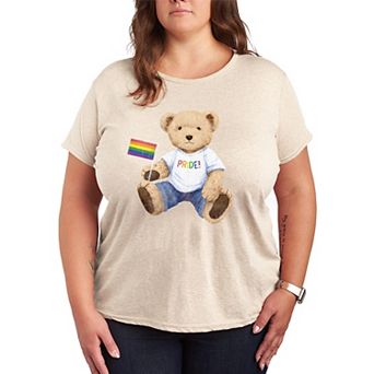Plus Size Pride Teddy Bear Graphic Tee
