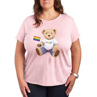 Plus Size Pride Teddy Bear Graphic Tee