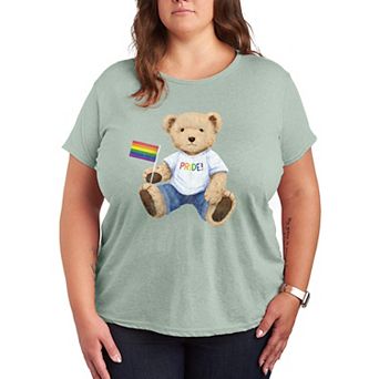 Plus Size Pride Teddy Bear Graphic Tee