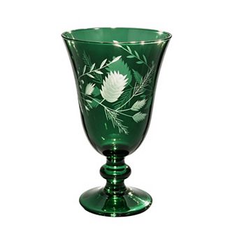 St. Nicholas Square® Etched Holiday Botanical Goblet Glass