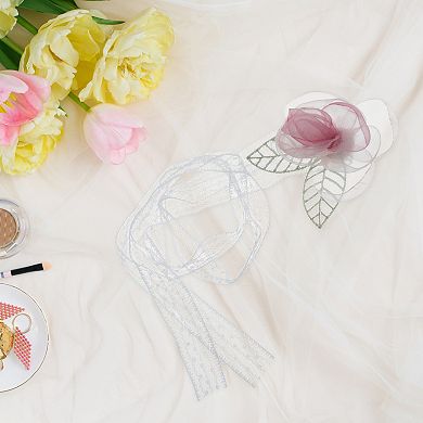 Flower Leaf Bandages Choker Necklace Pink Green 1 Pc