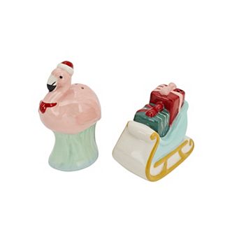 St. Nicholas Square® Holiday Flamingo 2 pc Salt & Pepper Shakers Set