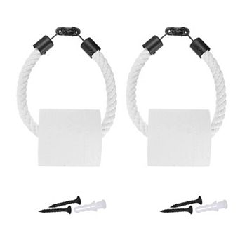 2 pc Toilet Paper Holder Wall-Mounted Towel Rack with Metal Hook