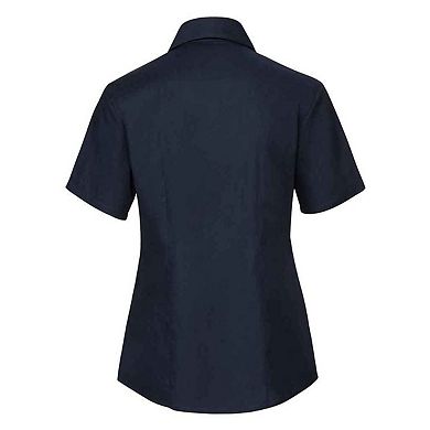 Russell Collection Womens/Ladies Oxford Short-Sleeved Shirt
