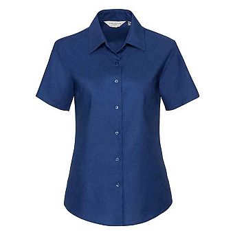 Russell Collection Womens/Ladies Oxford Short-Sleeved Shirt