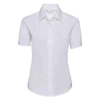 Russell Collection Womens/Ladies Oxford Short-Sleeved Shirt