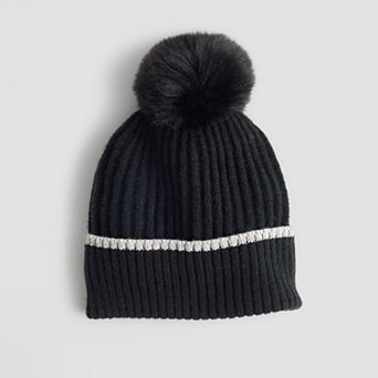 Women's FLX Tipped Edge Beanie With Lining & Faux Fur Pom