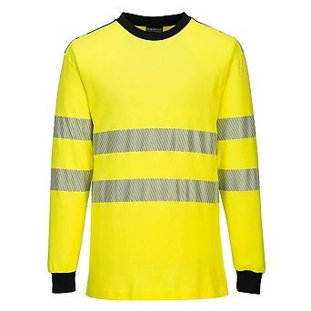 Portwest Mens PW3 Flame Resistant Hi-Vis Long-Sleeved T-Shirt