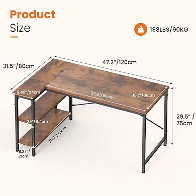 YIORTWO L Shaped Computer Desk with Storage Shelves, Corner Home Office Gaming Desk
