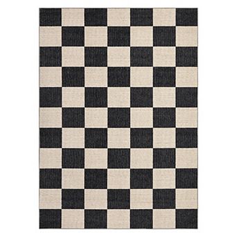 Fashionwu Checkerboard Washable Area Rug Modern Geometric Carpet for Bedroom Living Room Decor