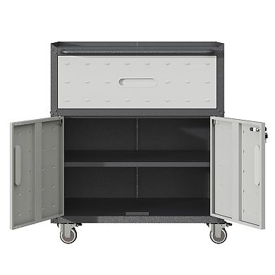 VIYET Heavy-Duty Rolling Tool Cabinet - Mobile Metal Storage Chest with Drawer & Locking Doors