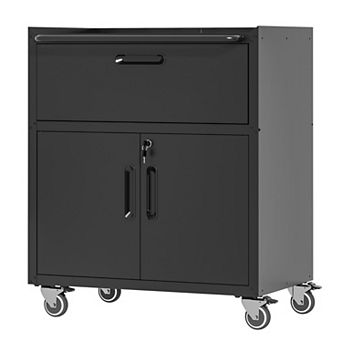 VIYET Heavy-Duty Rolling Tool Cabinet - Mobile Metal Storage Chest with Drawer & Locking Doors