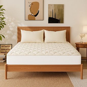 Unikome 100% Cotton Mattress Pad Soft, Breathable & Protective