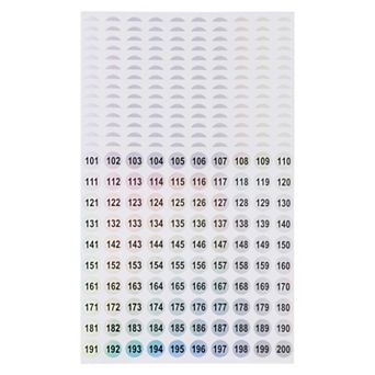 Consecutive Numbers Gift Stickers Colorful(101-200) 15 pc