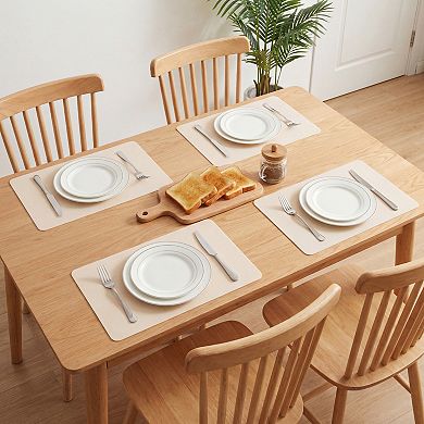 Placemats Set of 4 Waterproof Mats for Kitchen Dining Table Decor Heat Resistant Mat 17.7x11.8 Inch