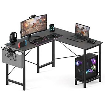 YIORTWO L Shaped Computer Desk with CPU Stand & Side Bag, 50" Corner Gaming Desk
