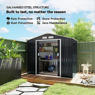 Large Garden Shed with Double Doors for Pool Supplies and Equipment