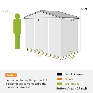 Large Garden Shed with Double Doors for Pool Supplies and Equipment