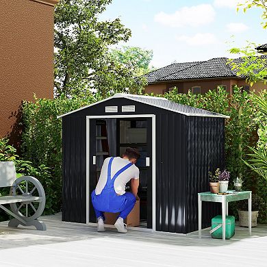 Large Garden Shed with Double Doors for Pool Supplies and Equipment