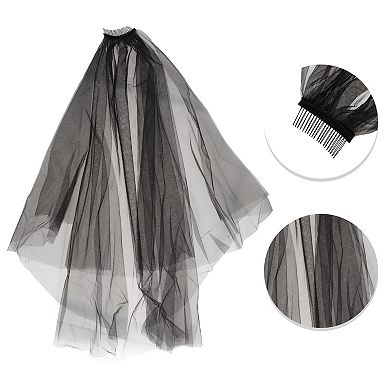 Double Layer Alloy Comb Wedding Veil 23.62"-31.5" 1 Pc