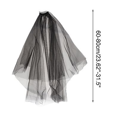 Double Layer Alloy Comb Wedding Veil 23.62"-31.5" 1 Pc