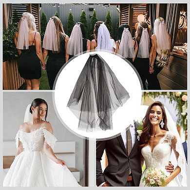 Double Layer Alloy Comb Wedding Veil 23.62"-31.5" 1 Pc