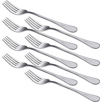 Dinner Forks Set of 8 Stainless Steel Forks 7" Household Fruit Salad Dessert Steak Fork Tableware