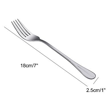 Dinner Forks Set of 8 Stainless Steel Forks 7" Household Fruit Salad Dessert Steak Fork Tableware