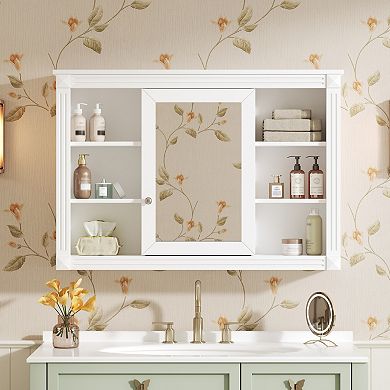 ELEMENT ACE Wall Mounted Bathroom Mirror Cabinet with Adjustable Shelves