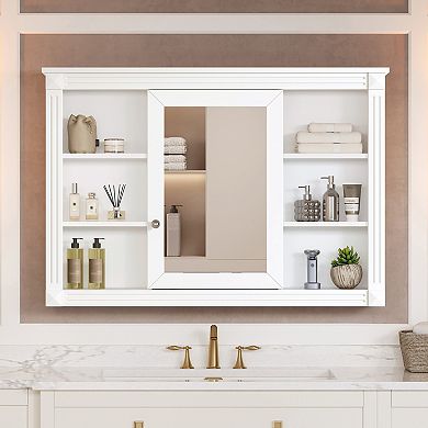 ELEMENT ACE Wall Mounted Bathroom Mirror Cabinet with Adjustable Shelves