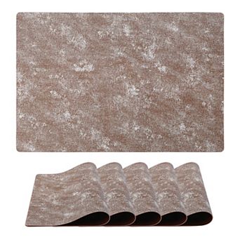 Rectangle Placemats Set of 6 Faux Leather Mats for Table Decor Heat Resistant Mat 17.7x11.8 Inch
