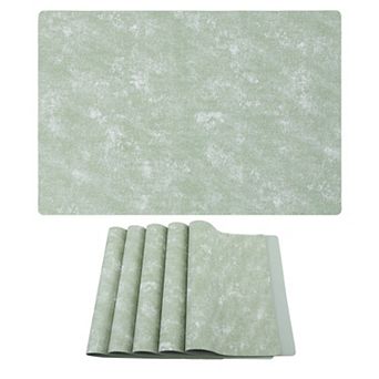 Rectangle Placemats Set of 6 Faux Leather Mats for Table Decor Heat Resistant Mat 17.7x11.8 Inch