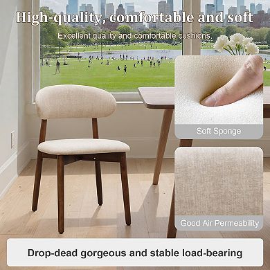 YIORTWO Upholstered Dining Chairs Set of 4 with Solid Wood Legs, Armless Accent Chairs