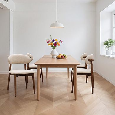 YIORTWO Upholstered Dining Chairs Set of 4 with Solid Wood Legs, Armless Accent Chairs