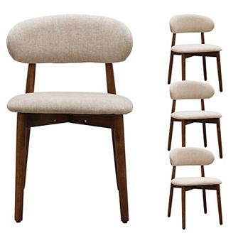 YIORTWO Upholstered Dining Chairs Set of 4 with Solid Wood Legs, Armless Accent Chairs