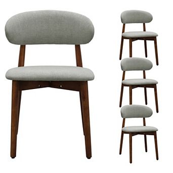 YIORTWO Upholstered Dining Chairs Set of 4 with Solid Wood Legs, Armless Accent Chairs