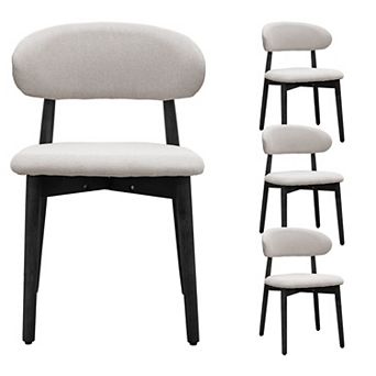 YIORTWO Upholstered Dining Chairs Set of 4 with Solid Wood Legs, Armless Accent Chairs