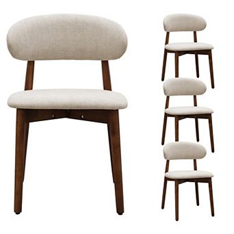 YIORTWO Upholstered Dining Chairs Set of 4 with Solid Wood Legs, Armless Accent Chairs