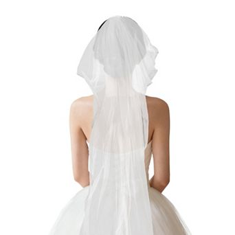 Elegant Wedding Veil 1 pc Single Layer White