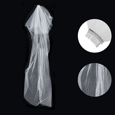 Elegant Wedding Veil 1 Pc Single Layer White