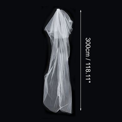 Elegant Wedding Veil 1 Pc Single Layer White