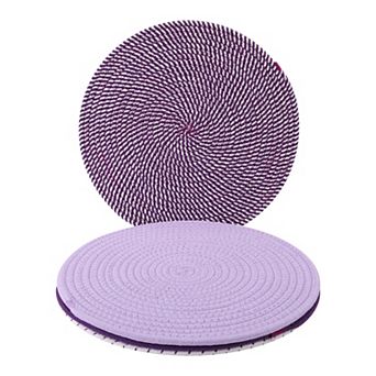 Round Placemats Set of 4 Woven Mats for Dining Table Kitchen Table Mat Wipe Clean 13x13 Inch
